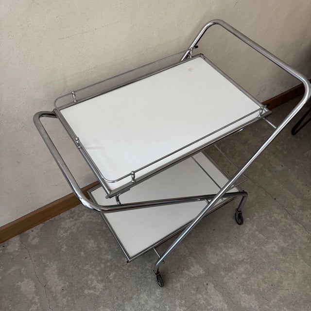 Vintage Folding Serving Cart For Sale - Image 4 of 7