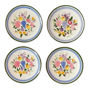 Mid-20th Century Stangl Pottery Fruit and Flowers Dinner Plates - Set of 4