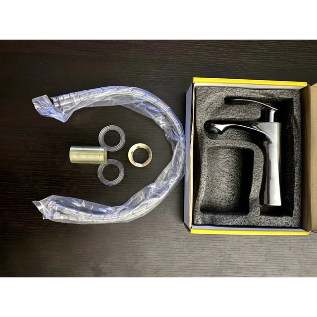 Chrome Bathroom Faucet Single Handle One Hole Bath Room Sink Lavatory Brass For Sale - Image 4 of 4