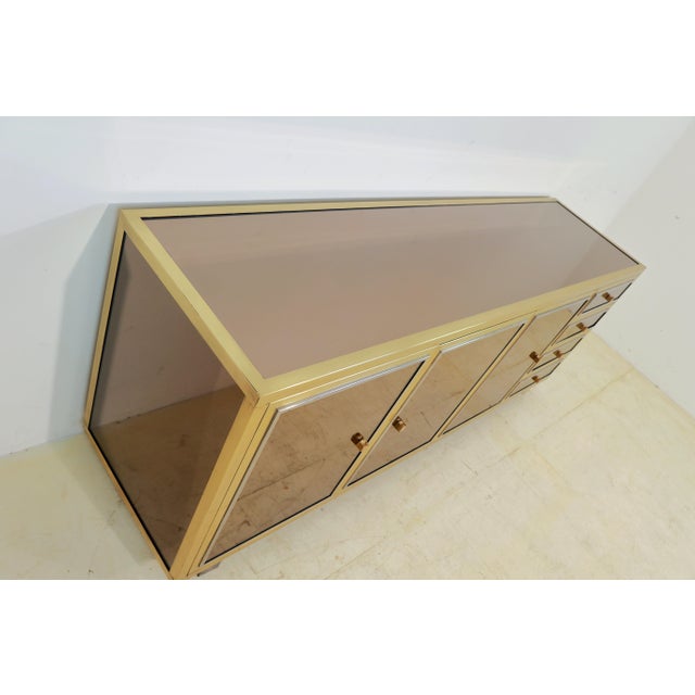 Mid-Century Modern Sideboard by Michel Pigneres for LAngolo Metallarte Roma, France, 1970s For Sale - Image 3 of 12