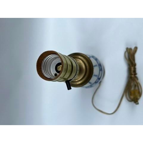 Small Antique Blue and White Chinese Porcelain Lamp For Sale - Image 6 of 9