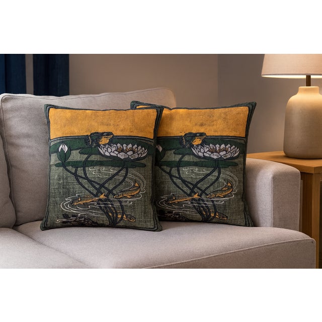 Arts & Crafts Exquisite Luxury Arts & Crafts Sofa Cushions – 1920s Design For Sale - Image 3 of 3