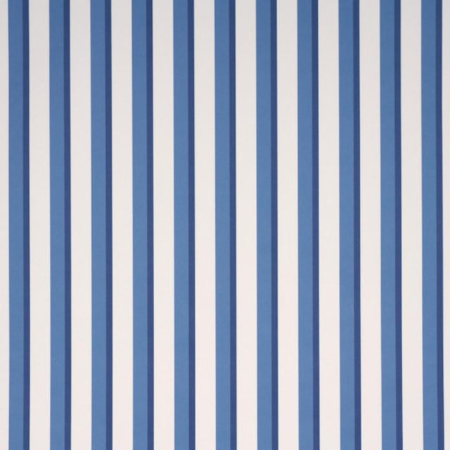 Sample - Schumacher Rigsby Stripe Wallcovering In Delft For Sale In New York - Image 6 of 6