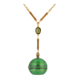 1910s Edwardian Green Sapphire 14k Yellow Gold Lead Green Enamel Pocket Watch