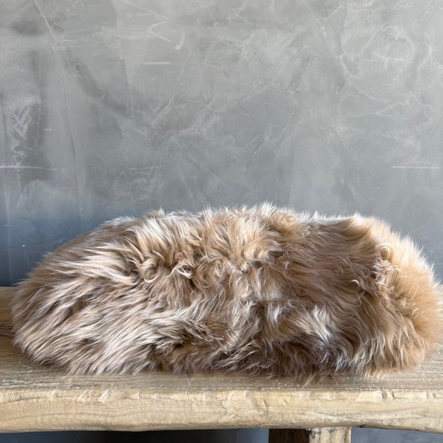 Genuine Sheepskin Lumbar Pillow 12x20 For Sale - Image 4 of 5