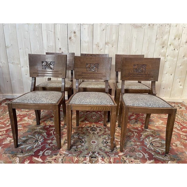Art Deco Period Chairs in Oak, Set of 6 For Sale - Image 5 of 5