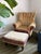 French Provincial Late 20th Century Over Sized Channel Back Chair and Ottoman For Sale - Image 3 of 12