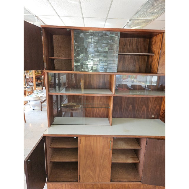 Mid-Century Modern Vintage Mid-Century Japanese Teak Hutch | the Ultimate Home Bar For Sale - Image 3 of 18