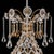 1950s Italian Beaded Crystal 10-Light Chandelier with Amber Drops, 1950s For Sale - Image 5 of 16