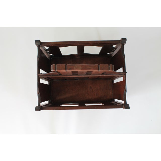 Wood Vintage Arts & Craft Style Magazine Rack For Sale - Image 7 of 15