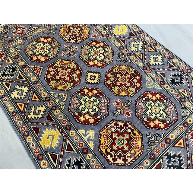Gray Turkmen Philpa Bokhara Design Wool Rug, 3'4" X 4'10" For Sale - Image 4 of 14