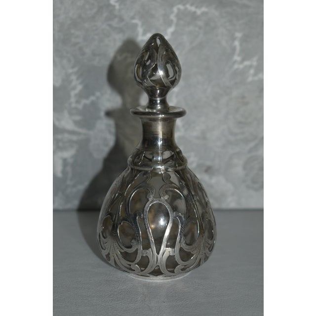 Antique Perfume Bottle in Sterling Silver Overlay For Sale - Image 13 of 13
