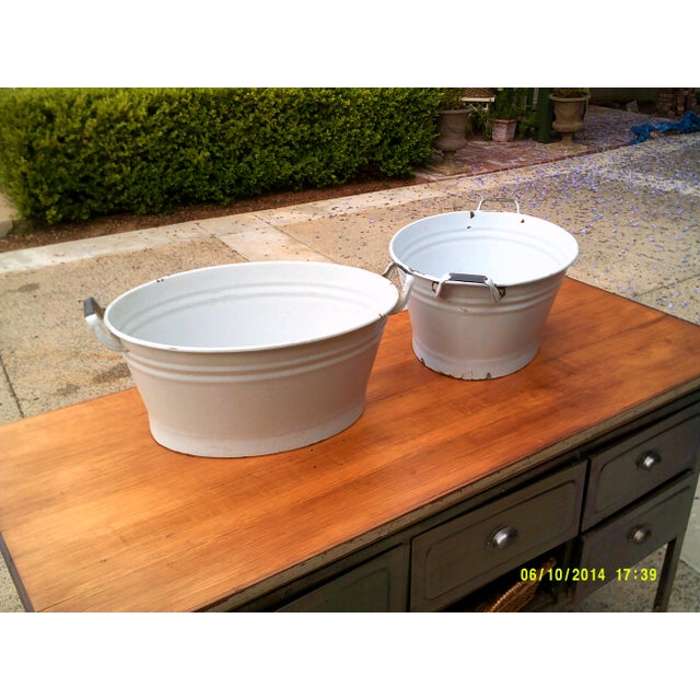 19th Century English Metal Tubs With Handles a Pair Chairish