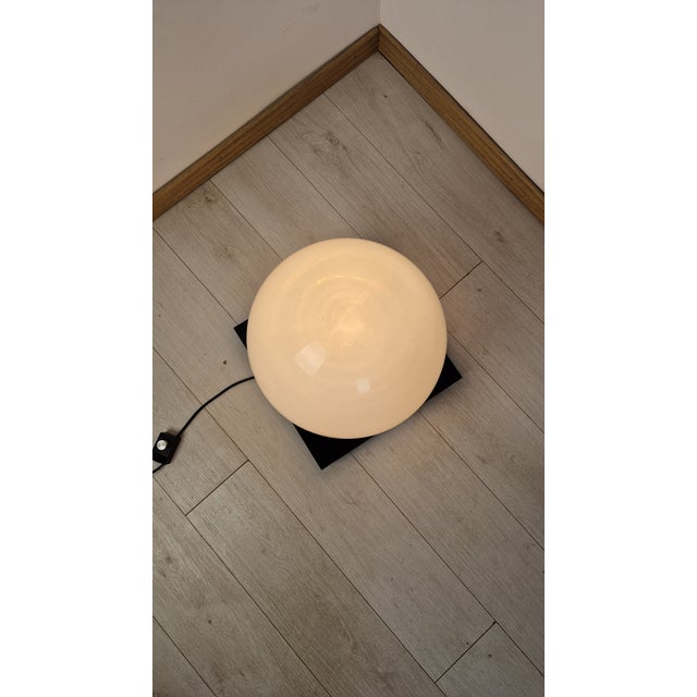 1970s Vintage Micol Table Lamp with Opaline Glass and Metal Base by Giuliana Gramigna and Sergio Mazza for Quattrifolio For Sale - Image 5 of 11