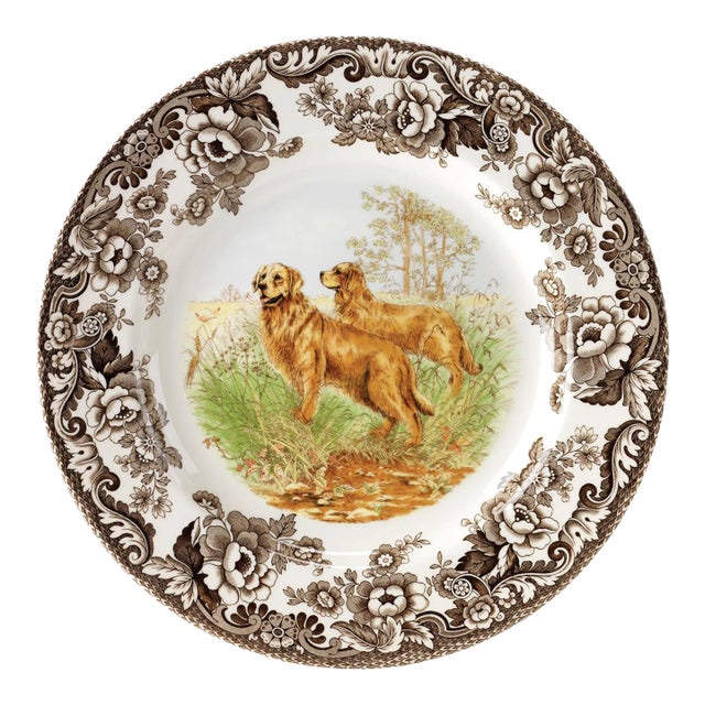 Spode Woodland Dogs Dinner Plate 10.5", Golden Retriever For Sale