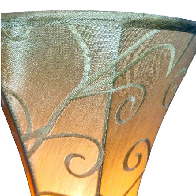 Embroidered Cloth Shade Table Top Torchiere Lamps a Pair Chairish