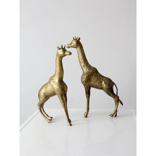 Mid Century Brass Giraffes Pair For Sale - Image 11 of 13