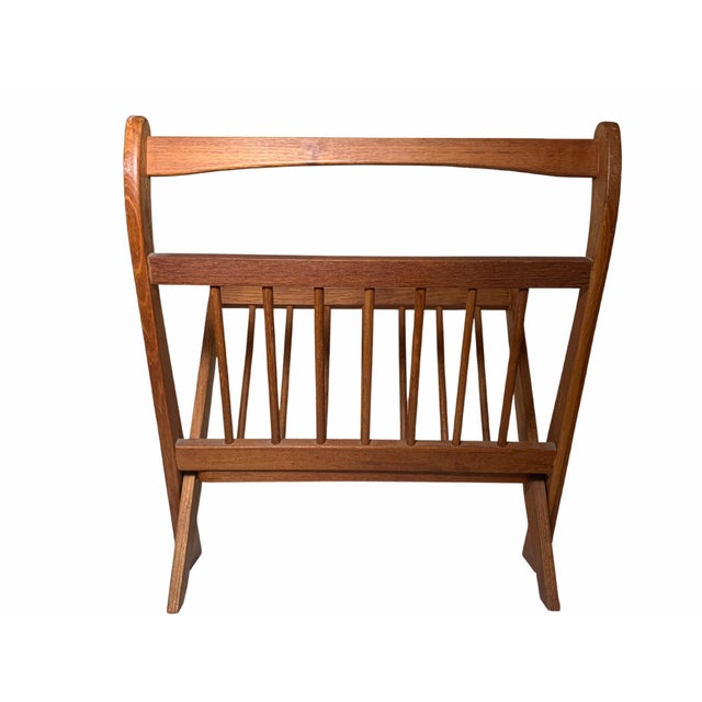 1970s Danish Modern Folding Teak Magazine Rack For Sale In San Francisco - Image 6 of 13