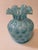 Fenton Art Glass Company 1940s Fenton Blue Opalescent Coin Dot Vase 8.5” For Sale - Image 4 of 7