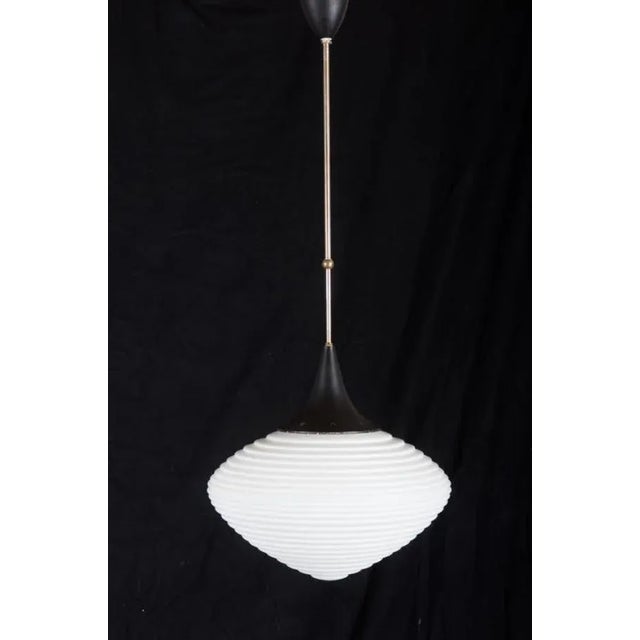Mid-Century Modern Large Opaline Glass Pendant For Sale - Image 3 of 7