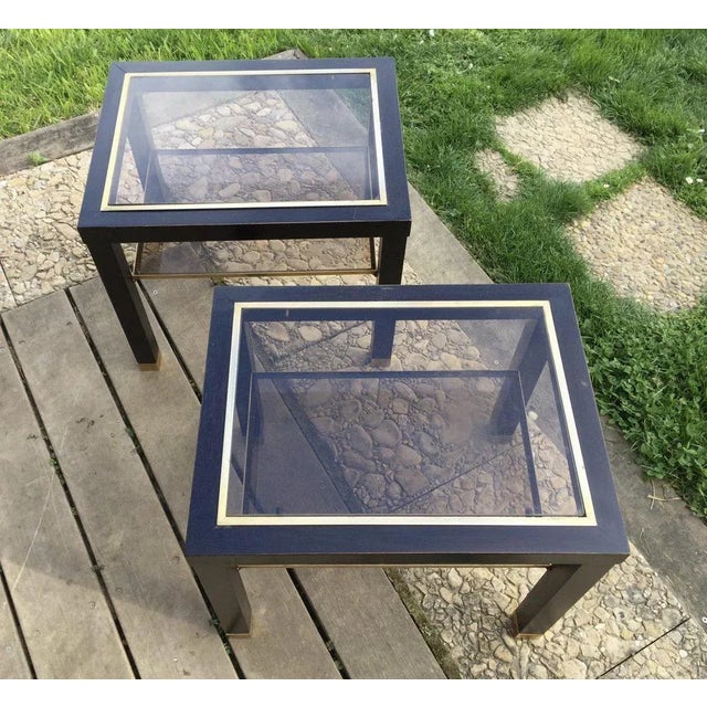 Blackened Wood Sofa End Tables, Mid-20th Century, Set of 2 For Sale - Image 11 of 13