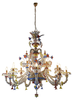 Murano Chandelier Multicoloured, Venetian, 1950s