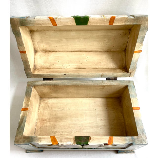 Mexican Vintage Mexican Carved Folk Art Chest For Sale - Image 3 of 7