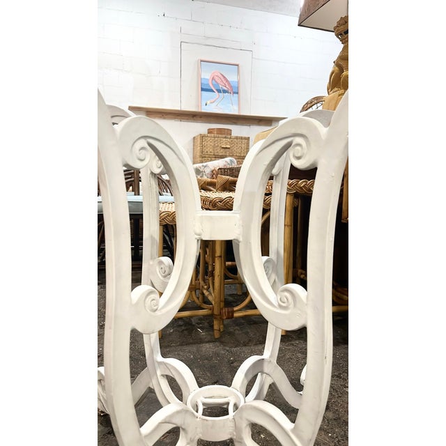 Vintage Cast Aluminum Curlicue Patio Dining Table Base For Sale - Image 4 of 9