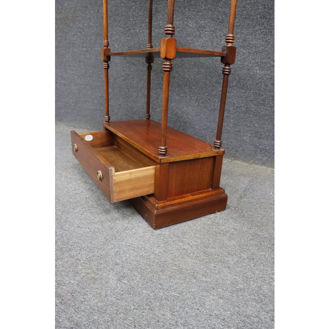 Baker Mahogany Etagere With Drawer For Sale - Image 12 of 16