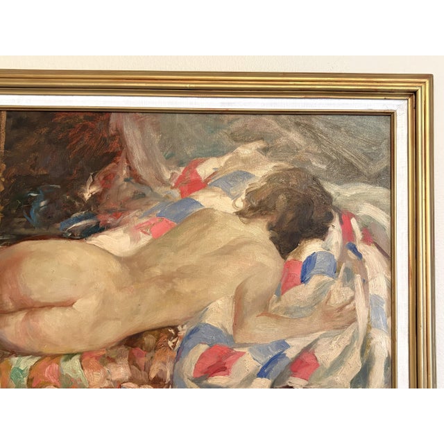 Late 20th Century Framed Original Tim Benjamin (American, 1958-Present) Oil Painting on Canvas 'Resting Nude' For Sale - Image 5 of 18