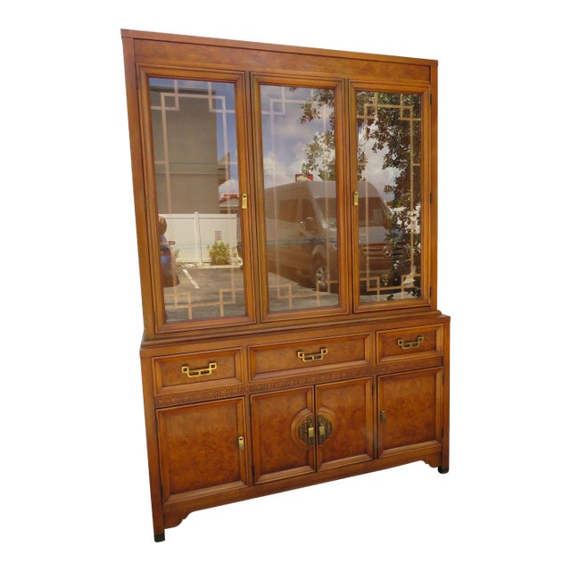 Henry Link Mandarin Collection Asian Breakfront China Display Cabinet For Sale