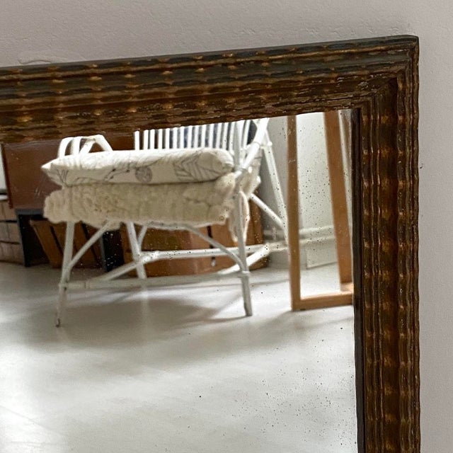 Wood Vintage Mirror in Wooden Frame, 1930 For Sale - Image 7 of 9