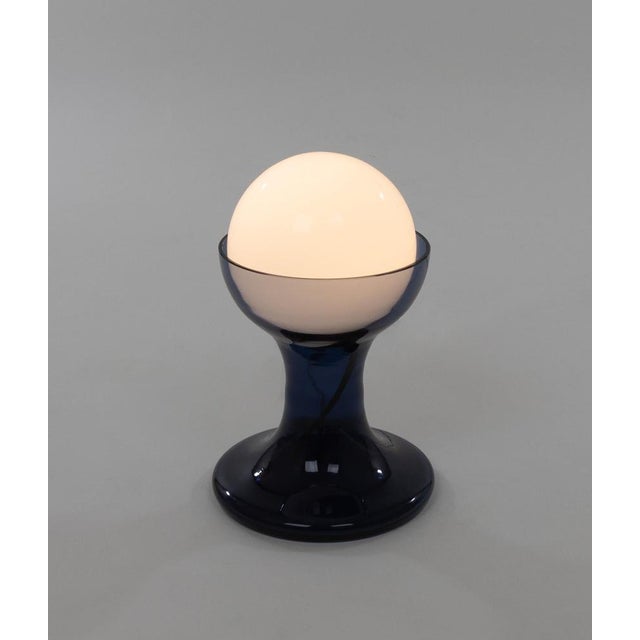 Glass Blue LT 215 Table Lamp by Carlo Nason for A.V. Mazzega, 1970s For Sale - Image 7 of 11