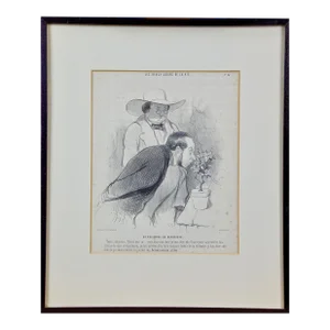 Honoré Daumier 19th Century Daumier Satirical Lithograph "Triumph of the Botanist", 1844