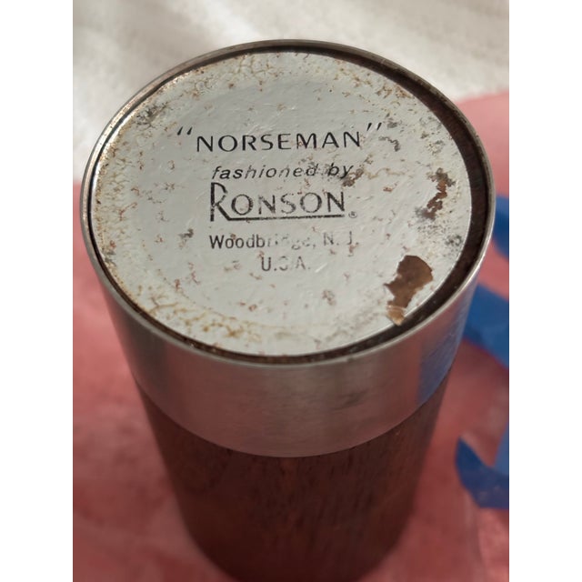 Vintage Mid-Century Modern Ronson Norseman Table Lighter in Walnut & Chrome For Sale - Image 11 of 12