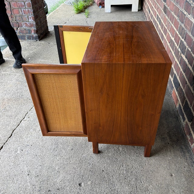 American of Martinsville Wonderwood Walnut & Cane Cabinet / Nightstand For Sale In Cleveland - Image 6 of 11