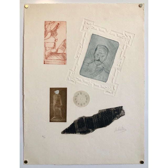 Zvi Milshtein, Portraits Erotic Vignettes French Israeli Surrealist Aquatint Etching Le Colonel, c.1960s For Sale In Miami - Image 6 of 6
