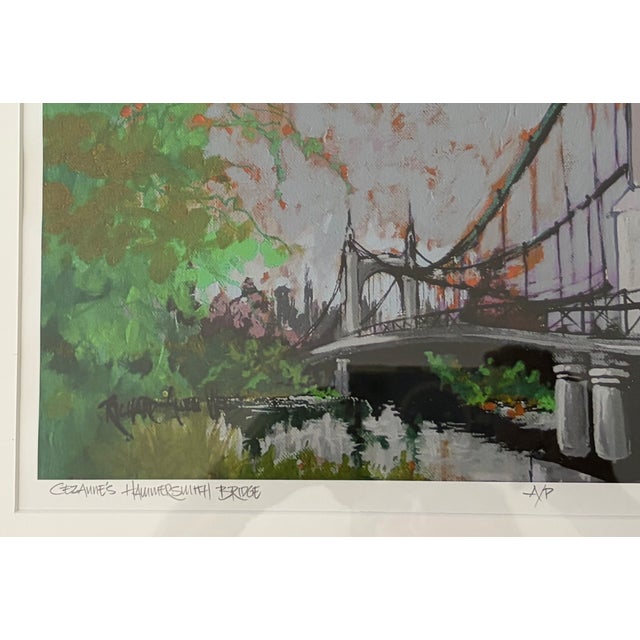 This serigraph entitled "Cezanne's Hammersmith Bridge" is a 2013 Artist's Proof by Nevada artist Richard Allen Wells...