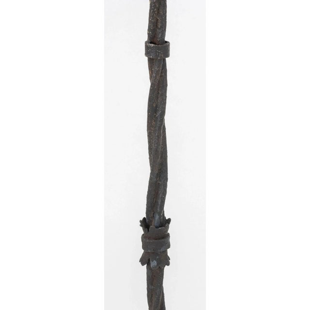 Modern Edgar Brandt Style Wrought Iron Floor Lamp For Sale - Image 3 of 5