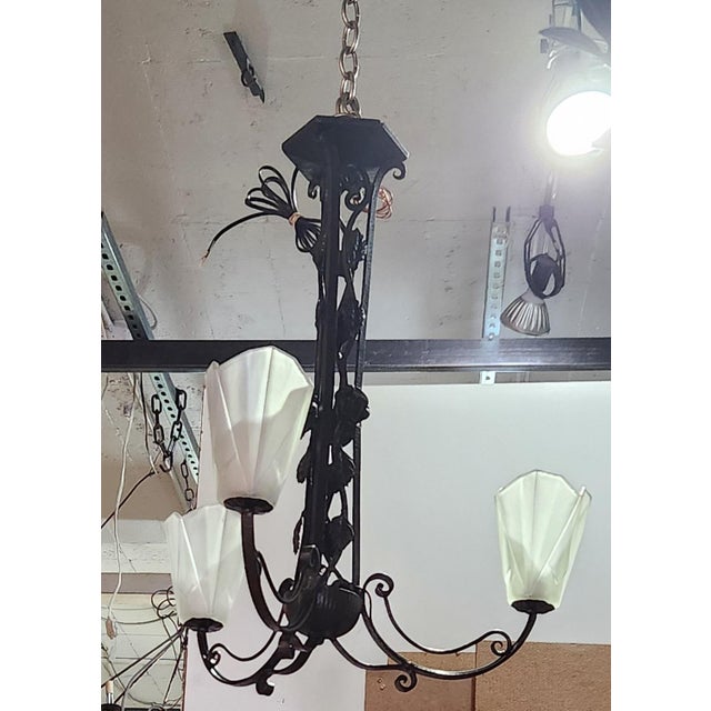 1950s Art Deco Chandelier For Sale In Miami - Image 6 of 6