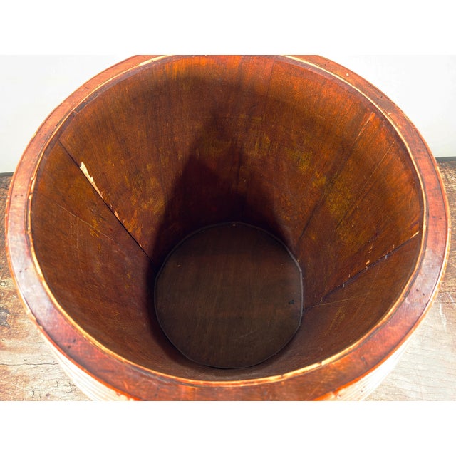 Large Vintage Pencil Reed Floor Planter Cache Pot For Sale - Image 9 of 9