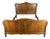 Vintage French Louis XVI Style Oak Double Bed Frame with Carved Headboard For Sale