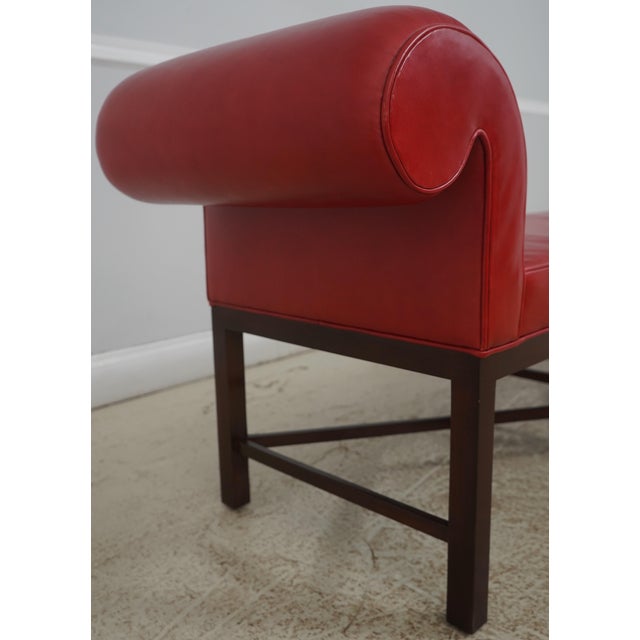 Baker Furniture Company Baker Mahogany Leather Chippendale Window Bench For Sale - Image 4 of 17