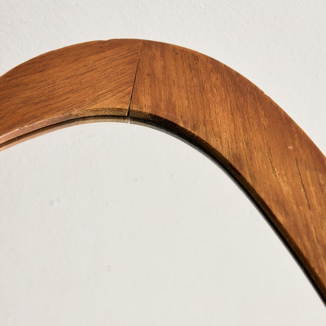 Wood Teak Framed Mirror, 1960s For Sale - Image 7 of 9
