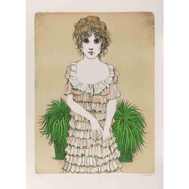 Bruno Caruso, Woman, Etching, 1980s For Sale