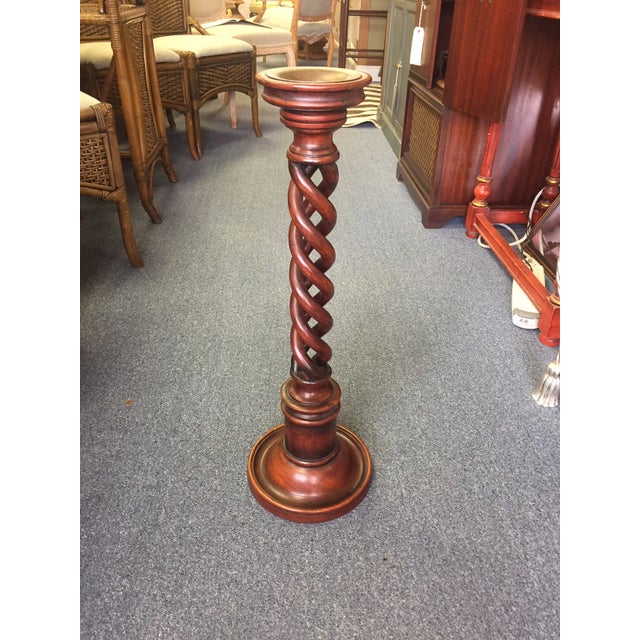 Traditional 1950s Vintage Wood Barley Twist Candlestick For Sale - Image 3 of 10