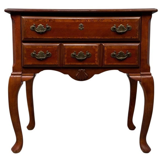 Antique English Beech and Burr Walnut Inlaid Side Table, 1900s For Sale - Image 12 of 12