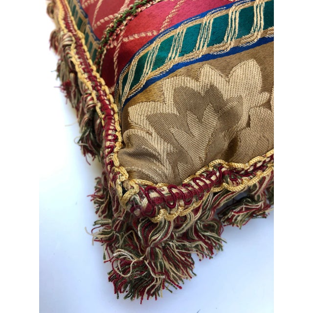 1980s Vintage Santa With Dolls Needlepoint Pillow For Sale - Image 5 of 11