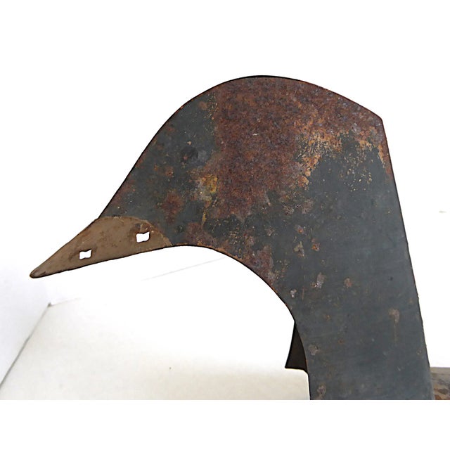 Green Vintage Metal Mallard Duck Decoy Late 1950s For Sale - Image 8 of 11