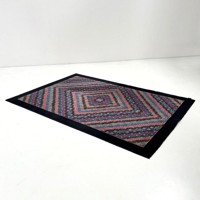 Large Geometric Wool Rug from Missoni, 1980s, in Good conditions. Designed 1980 to 1989 This piece has an attribution...